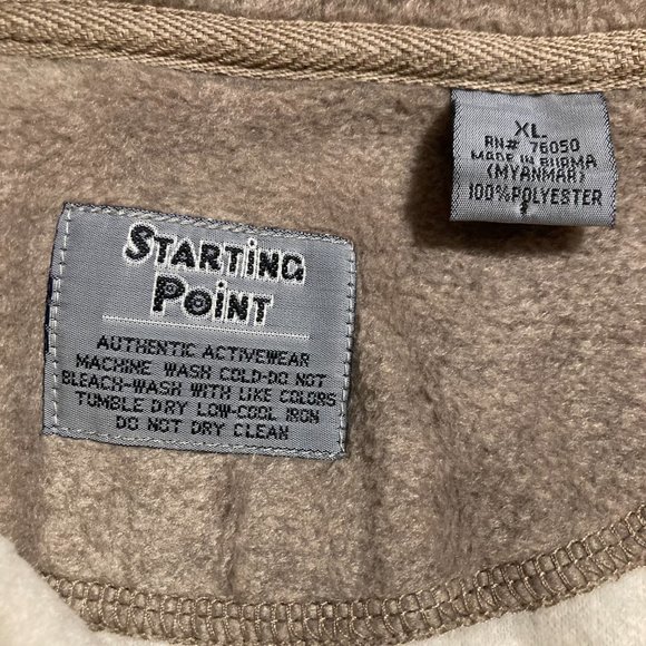 NWOT Vintage Starting Point Fleece Pullover Coat Jacket 1/4 Zip Men's Size XL - Picture 9 of 10